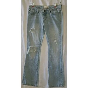 Abercrombie And Fitch Women's Denim Jeans Size 6 Distressed Flare Bedazzled